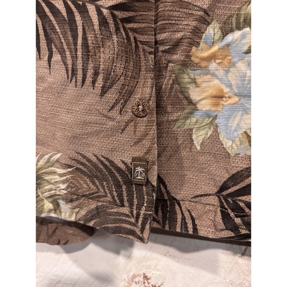 Tommy Bahama Shirt Mens L Multicolor Silk Hawaiian Floral Aloha Relax Read Des - Picture 5 of 7
